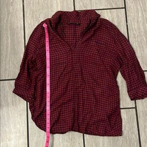 Zara Red & Black Plaid Shirt SZ S